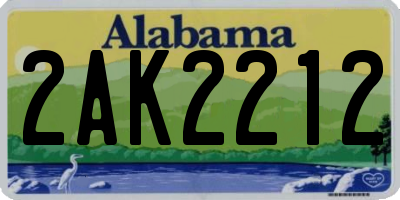 AL license plate 2AK2212