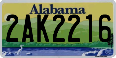 AL license plate 2AK2216