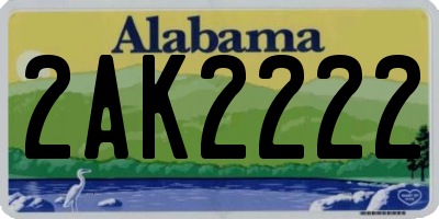 AL license plate 2AK2222