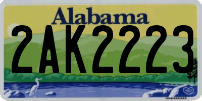 AL license plate 2AK2223