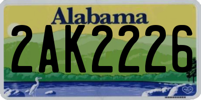 AL license plate 2AK2226