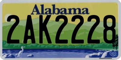 AL license plate 2AK2228