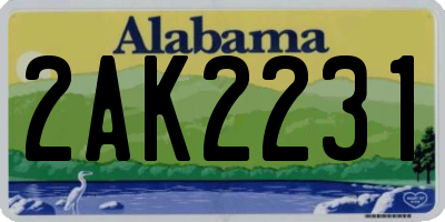 AL license plate 2AK2231