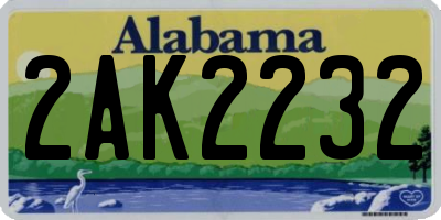 AL license plate 2AK2232
