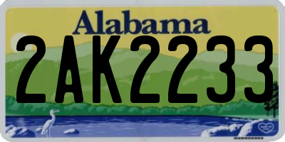 AL license plate 2AK2233