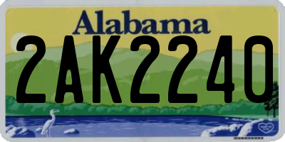 AL license plate 2AK2240