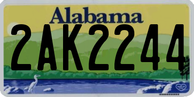 AL license plate 2AK2244