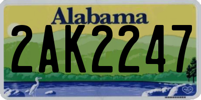 AL license plate 2AK2247