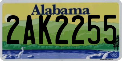 AL license plate 2AK2255