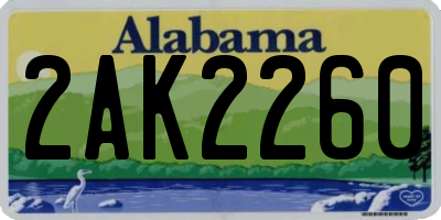 AL license plate 2AK2260