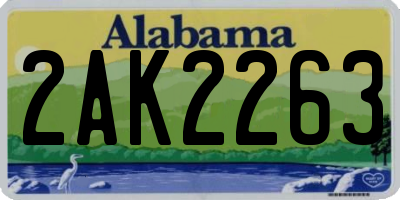 AL license plate 2AK2263