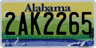AL license plate 2AK2265