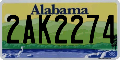 AL license plate 2AK2274