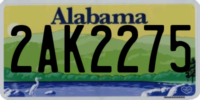 AL license plate 2AK2275
