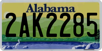 AL license plate 2AK2285