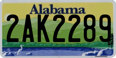 AL license plate 2AK2289