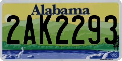AL license plate 2AK2293