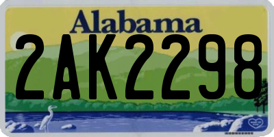 AL license plate 2AK2298