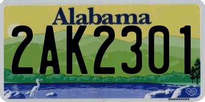AL license plate 2AK2301