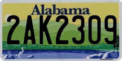 AL license plate 2AK2309