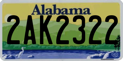 AL license plate 2AK2322
