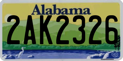 AL license plate 2AK2326