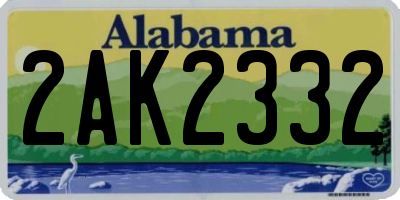 AL license plate 2AK2332