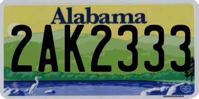 AL license plate 2AK2333