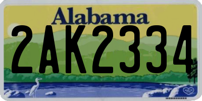 AL license plate 2AK2334