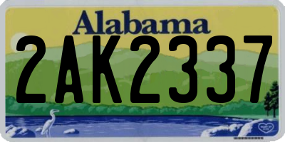 AL license plate 2AK2337