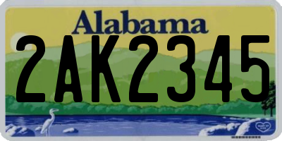 AL license plate 2AK2345