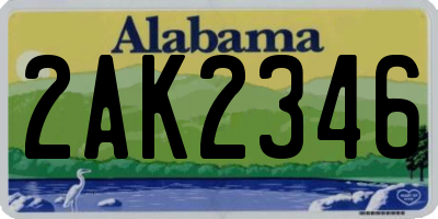 AL license plate 2AK2346
