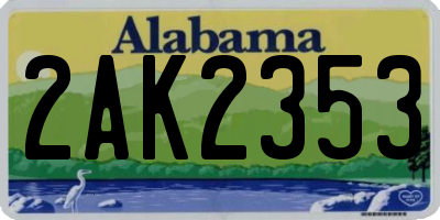 AL license plate 2AK2353