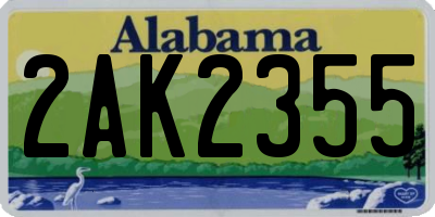 AL license plate 2AK2355