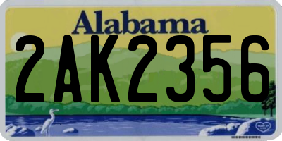 AL license plate 2AK2356