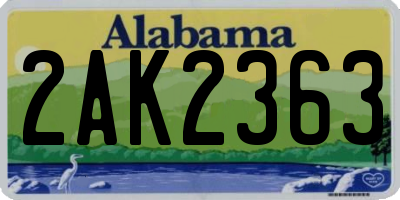 AL license plate 2AK2363