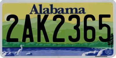 AL license plate 2AK2365
