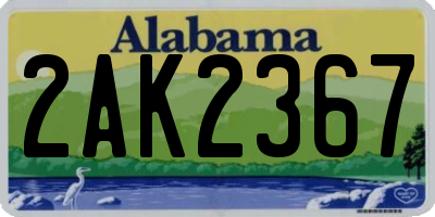 AL license plate 2AK2367