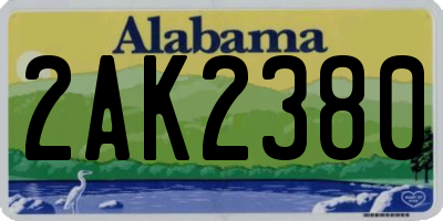AL license plate 2AK2380