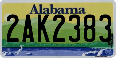 AL license plate 2AK2383