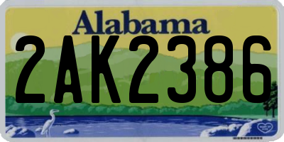 AL license plate 2AK2386