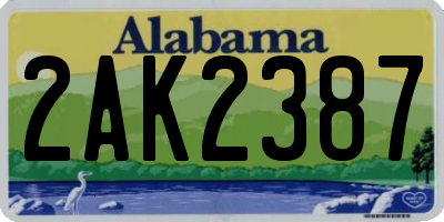 AL license plate 2AK2387