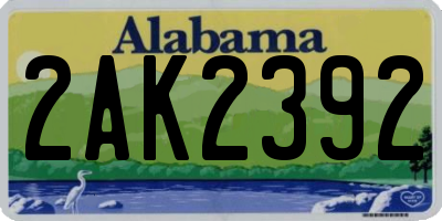 AL license plate 2AK2392