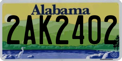 AL license plate 2AK2402