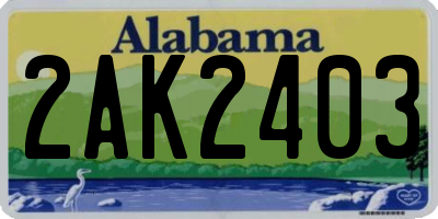 AL license plate 2AK2403