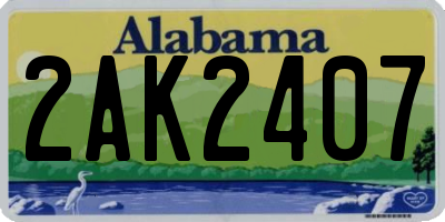 AL license plate 2AK2407