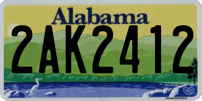AL license plate 2AK2412
