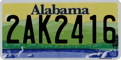 AL license plate 2AK2416
