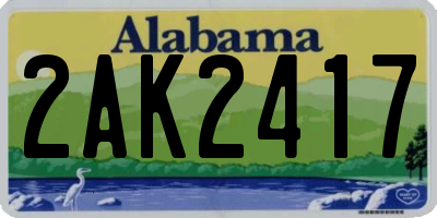 AL license plate 2AK2417
