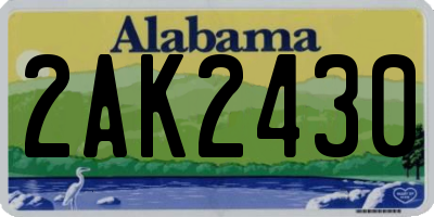 AL license plate 2AK2430